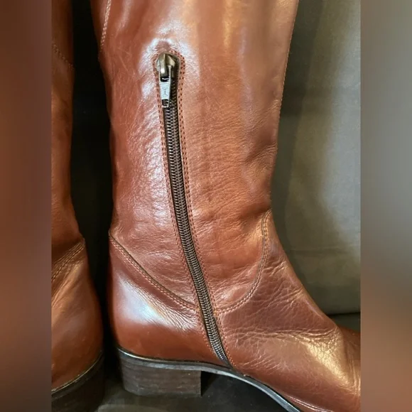 Sesto Meucci Women's Shoes Brown Leather Zip Up Knee High Fashion Boots Size 8.5 - Picture 10 of 16